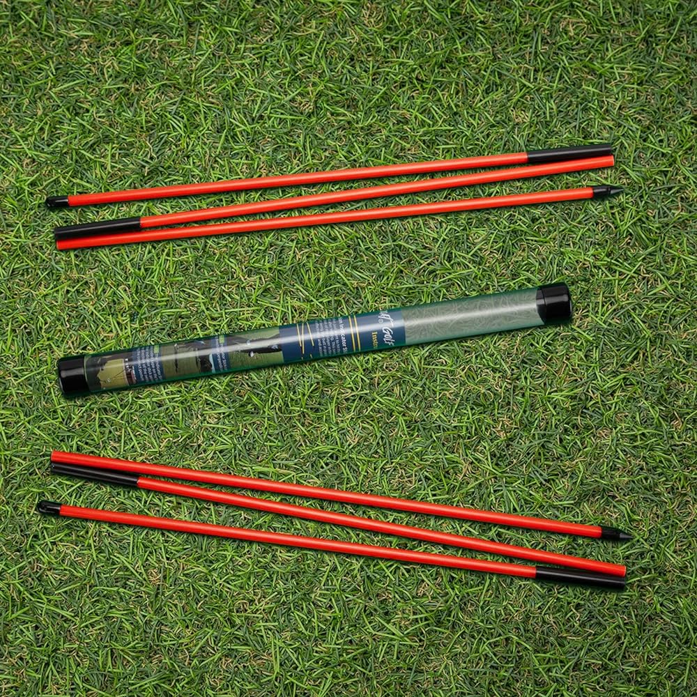 MSOAT Swing Practice Machine Alignment Stick Golf Practice Equipment Golf Practice Device Set of 2 Foldable Trajectory Correction Flying Distance Posture Correction Golf Compass Swing Trainer Golf Practice Equipment