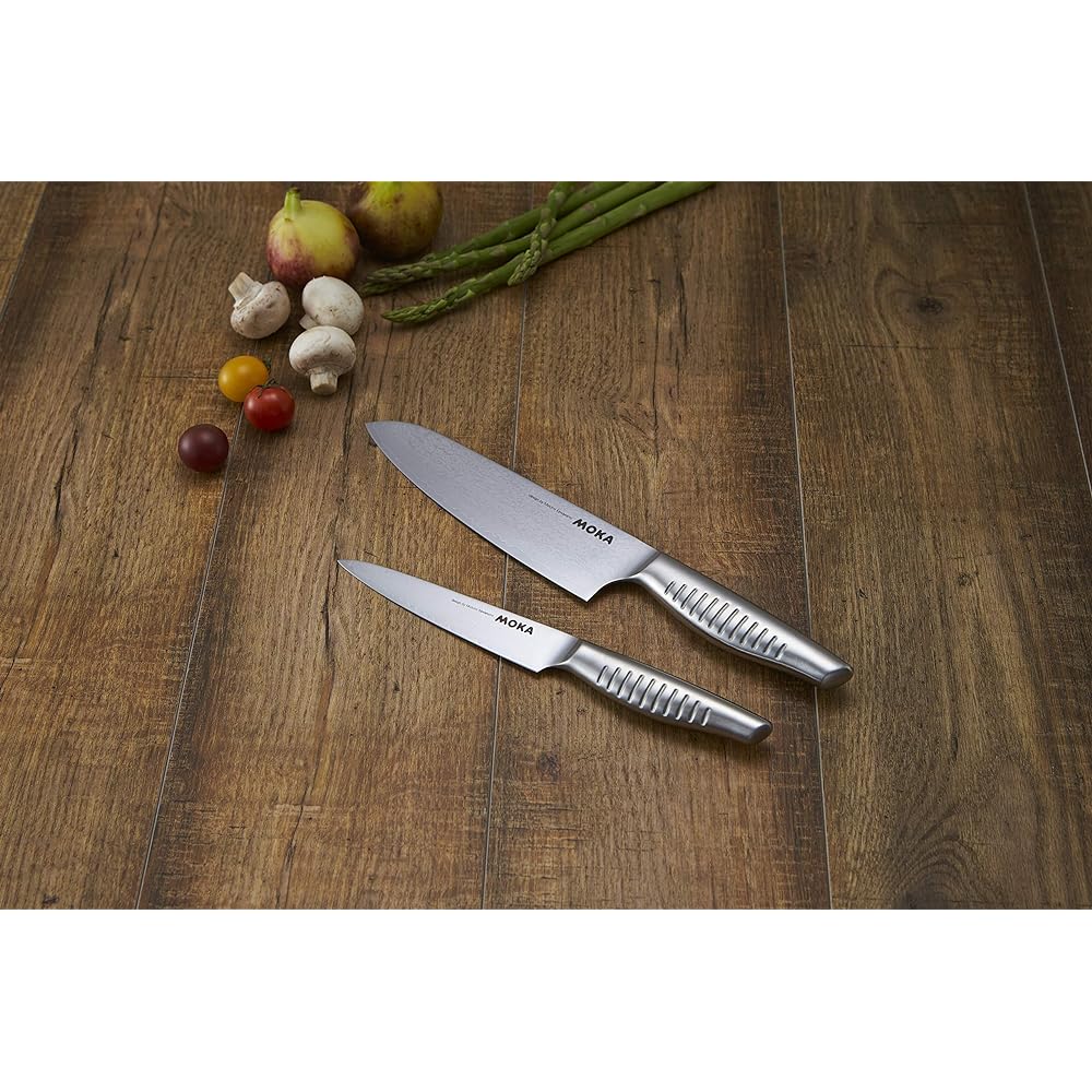 Suncraft Santoku Knife Made in Japan Damascus V Gold Cobalt Steel 18cm Dishwasher Safe Mocha 59101