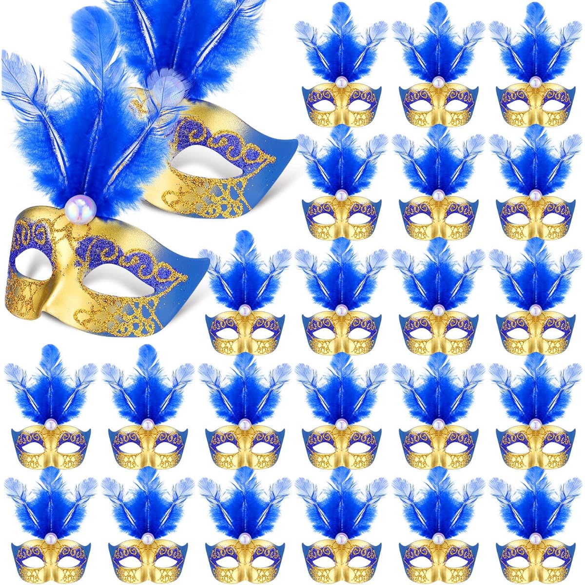 24pcs Mini Masks Masquerade Mini Masks Small Masquerade Masks Cake Topper Decorative Mini Masks Mardi Gras Party Decorations