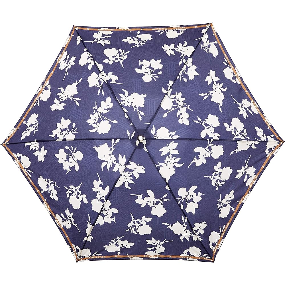 [Moonbat] LANVIN COLLECTION Rain Folding Umbrella Lightweight 55cm Satin Print Navy Blue 4522408909977 Women's 21-083-10525-02-74-55 Navy Blue Rib Length 55cm