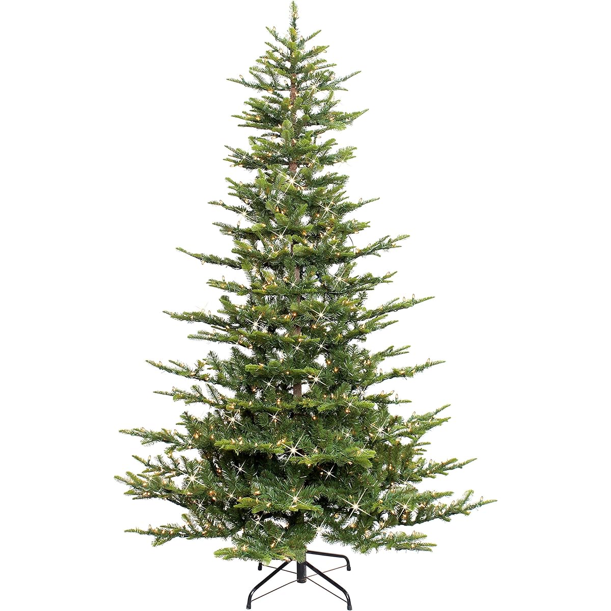 Puleo International 7.5 ft Prelit Aspen Fir Artificial Christmas Tree 700 with UL Certified Clear Lights, Green