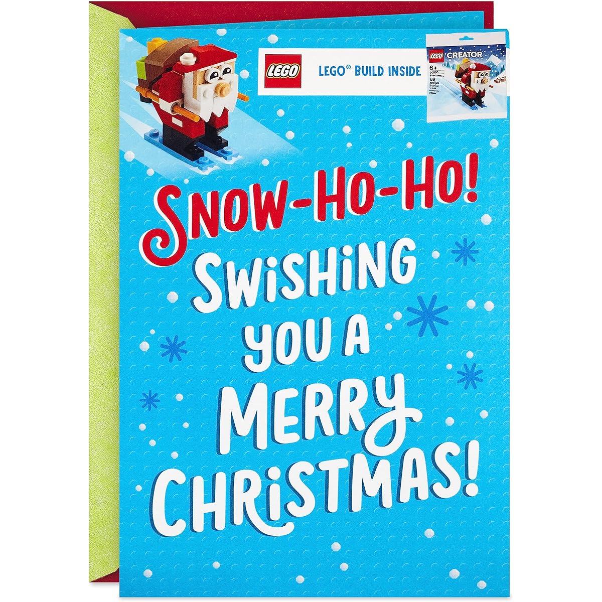 Hallmark LEGO Christmas Card for Kids (Ski Santa Building Kit)
