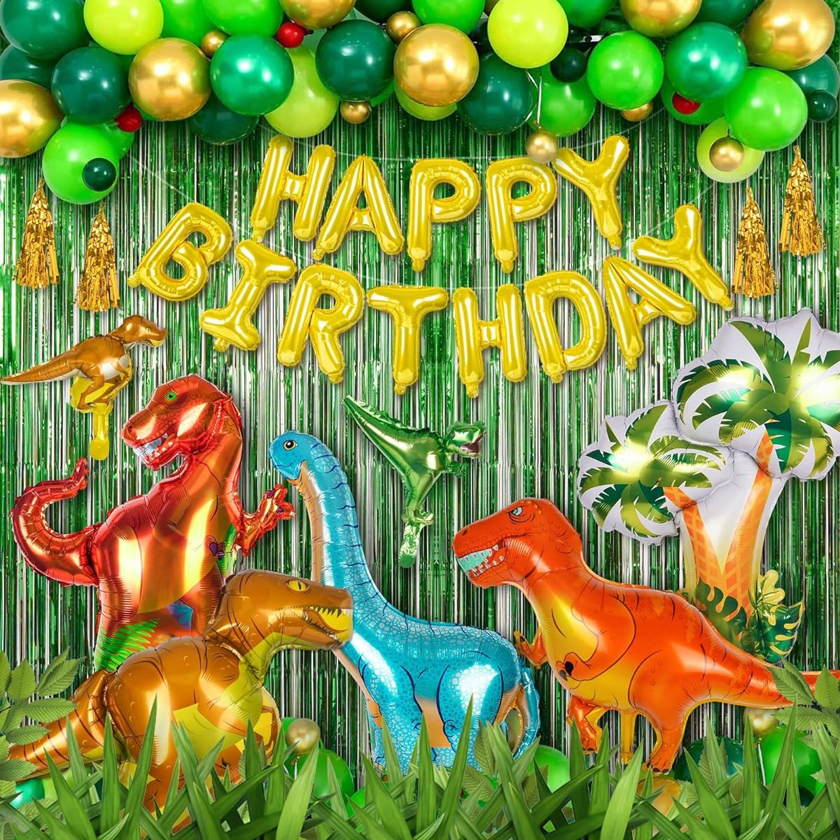 XXL Dinosaur Balloon Birthday Decoration Set, Dinosaur Themed Decorations, 3D Foil Dinosaur Balloons, 100cm Jumbo Dinosaur Balloons, Perfect for Birthday Party Supplies, Kids Room Decoration