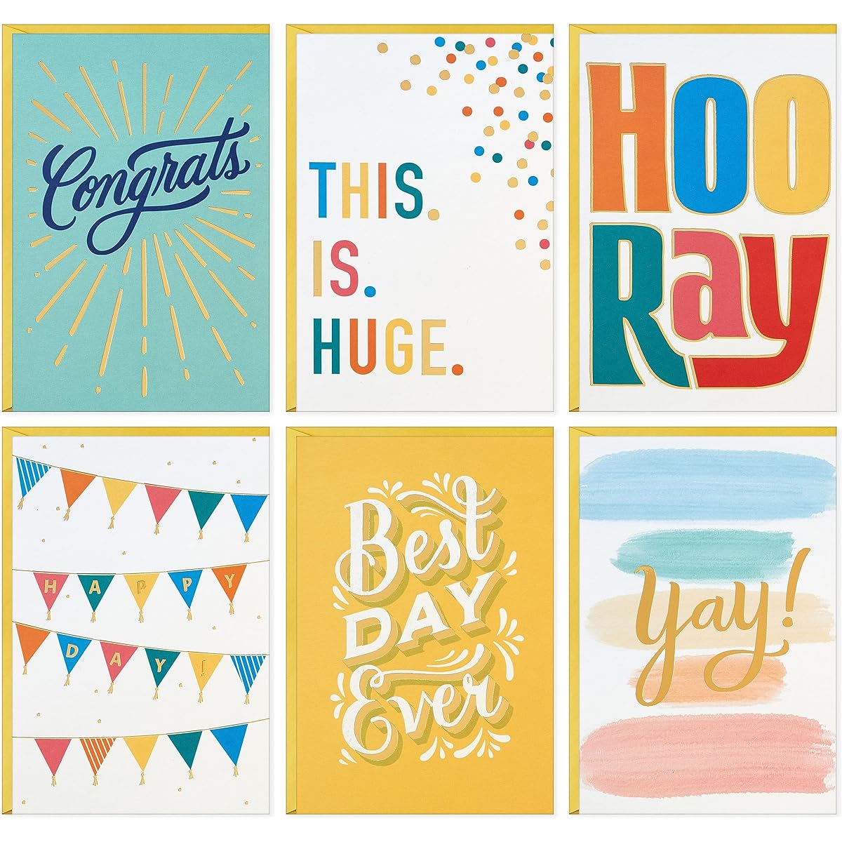 Hallmark Congratulations Card Assortment (24 Cards with Envelopes) for Graduations, Promotions, Engagements, New Jobs, Baby Announcements