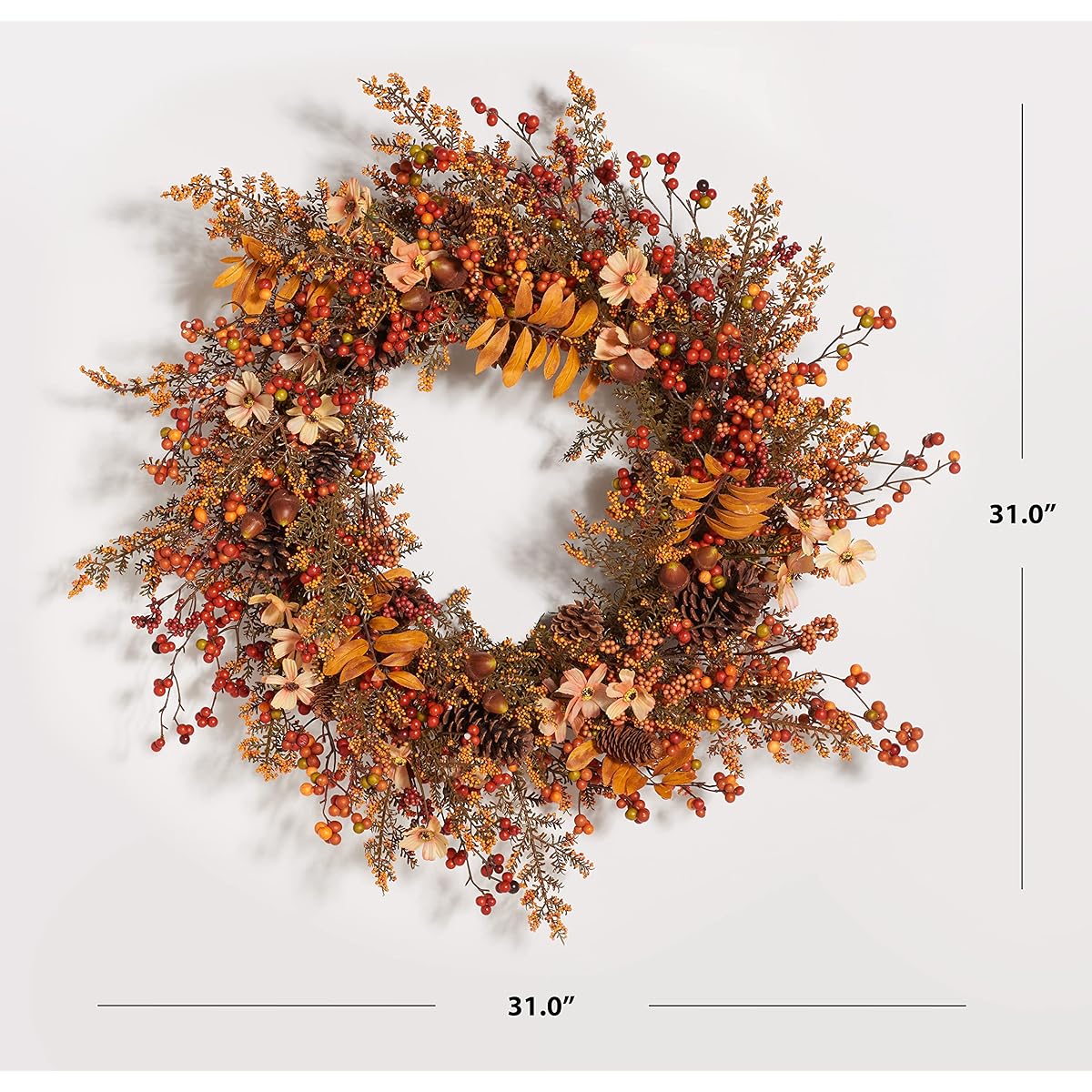 SAFAVIEH Home Collection 31" Decorative Artificial Berry & Coreopsis Wreath (Assembled)