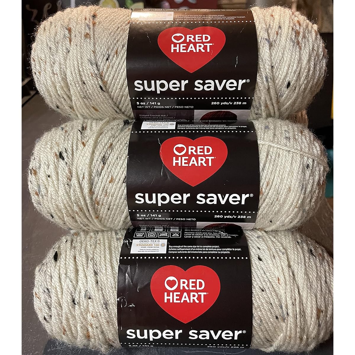 Red Heart Aran Fleck Super Saver Yarn 6 Pack