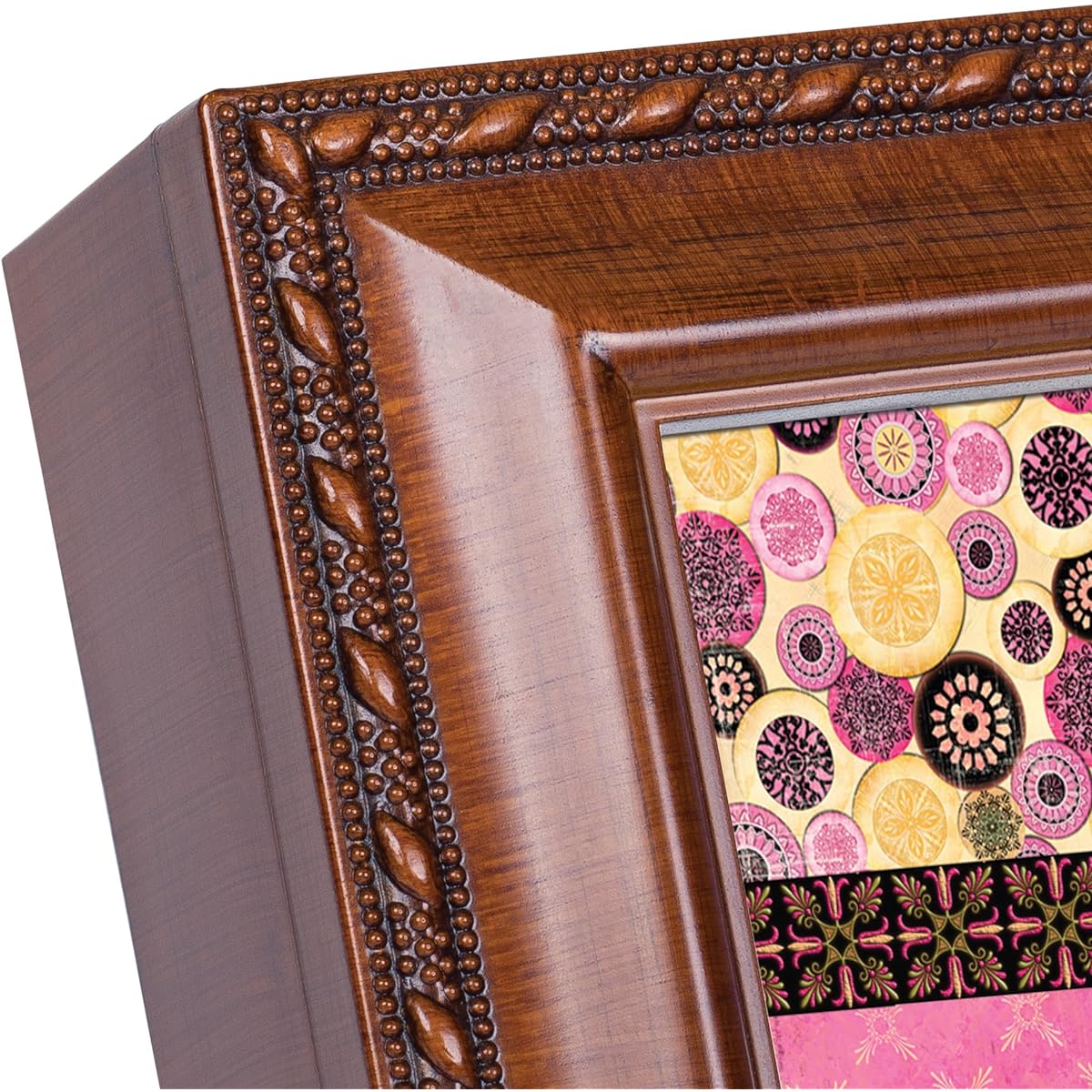 Cottage Garden Sisters Share Each Others Dreams Wood Grain Rope Trim Jewelry Music Box Plays You are My Sunshine