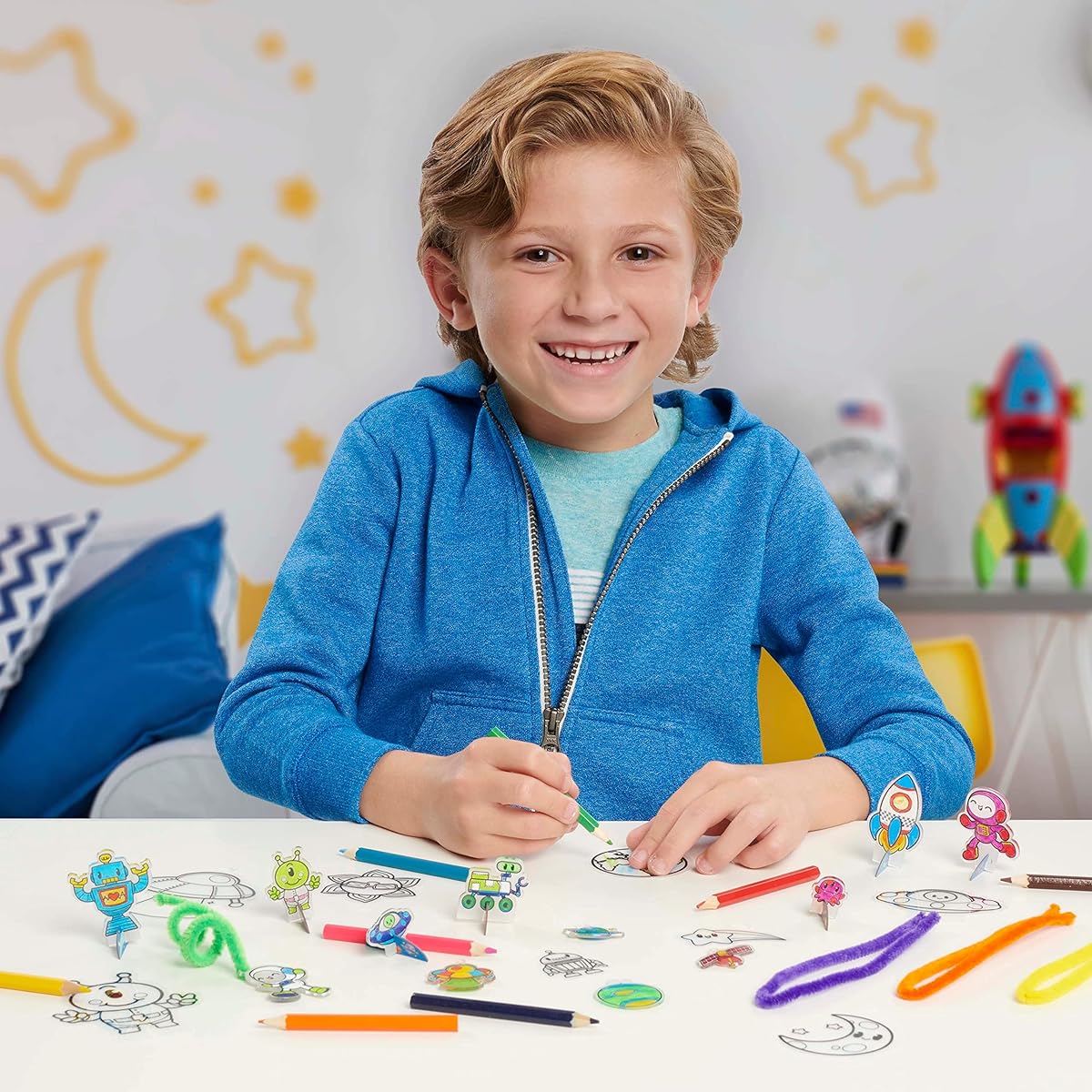 Just Play Shrinky Dinks Out of This World 51-Piece Arts and Crafts Kit, Kids Toys for Ages 3 Up, Gifts and Presents