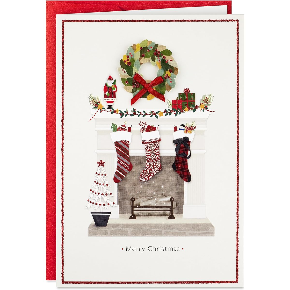 Hallmark Boxed Christmas Cards (12 Cards and Envelopes) Fireplace Happy Home