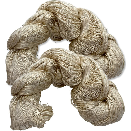 Revolutionary Fibers - Undyed Lace Weight Mulberry Silk Yarn 20/2 - 100% Pure Mulberry Silk Undyed 100 Grams & Approx. 1,000 Yards Per Skein (2)