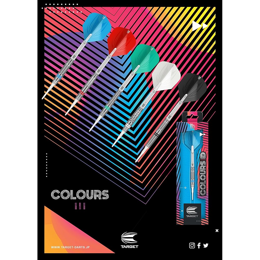 Dart Barrel TARGET [Target] Colors 3 Teal (COLOURS3 Teal Tungsten70%) | Comes with dart case tad0674