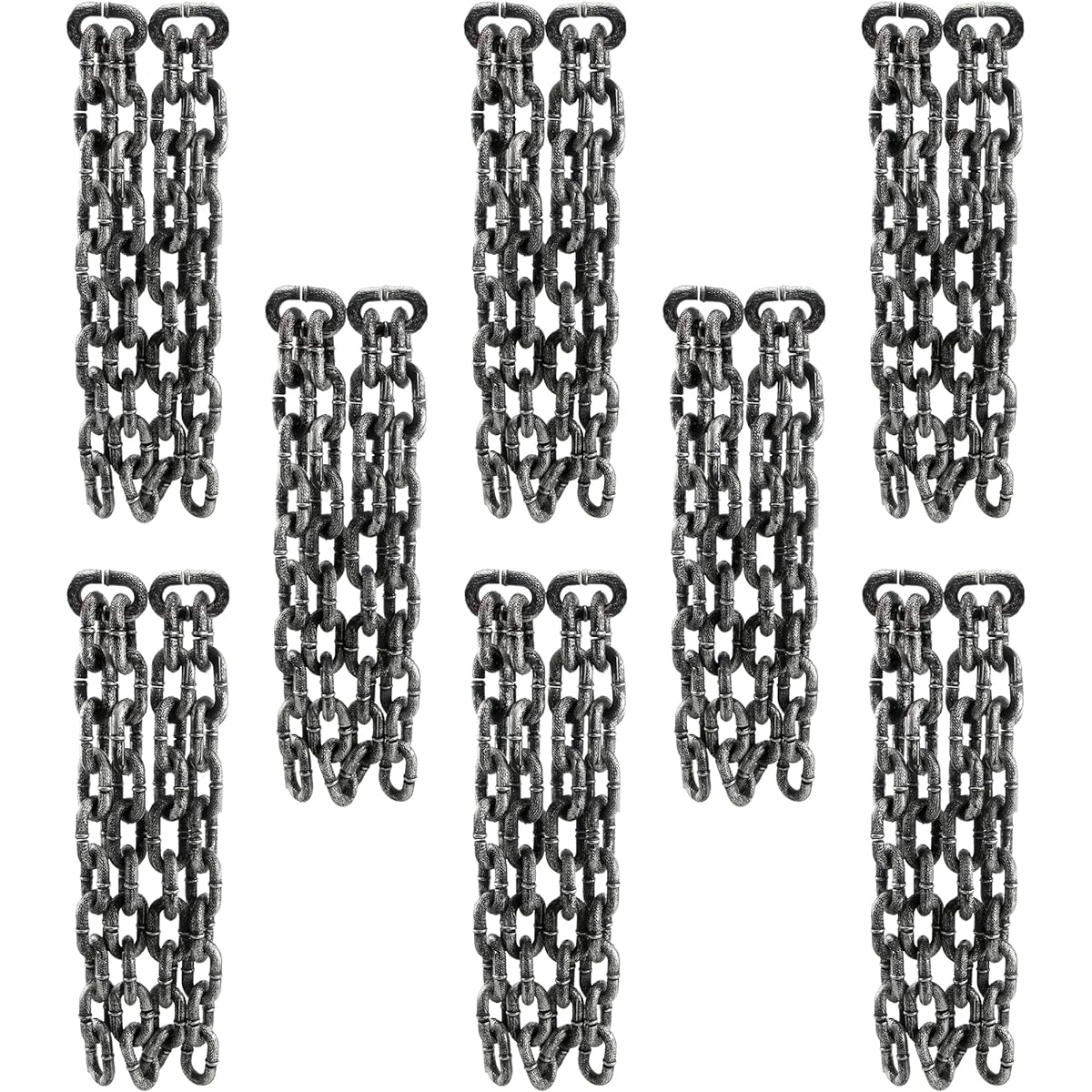 Restroma 8 Pack 6ft Halloween Chains Plastic Prison Chain Props for Halloween Haunted House Decorations Cosplay Supplies