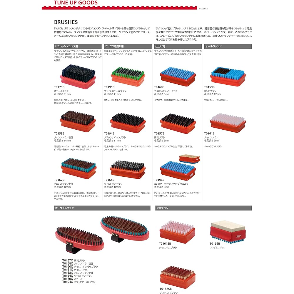 SWIX ski/snowboard tuning brush finishing