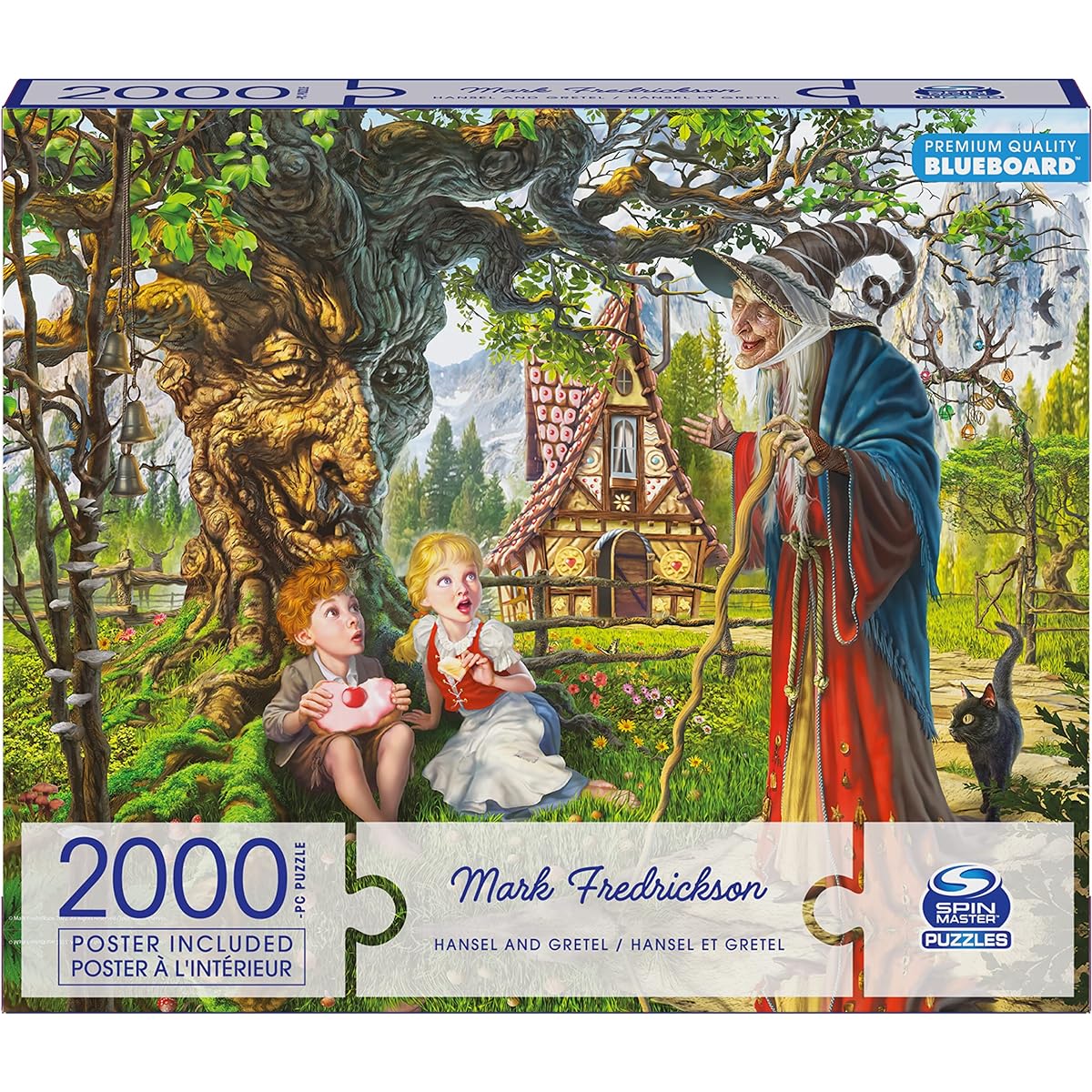 Spin Master Puzzles Hansel and Gretel 2000 Piece Jigsaw Puzzle by Artist Mark Fredrickson Fairy Tale Funny Cartoon with Poster for Adults & Kids Ages 12+
