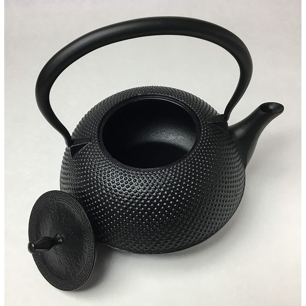Tonami Shoten Nanbu Iron Kettle Flat Arale IH Compatible (Black) 1.5L 99-11