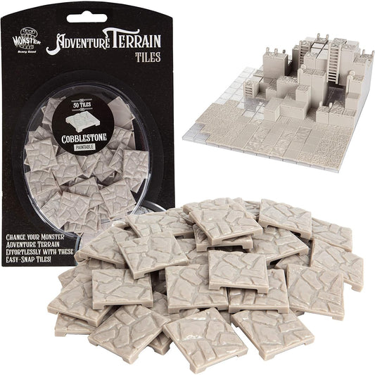 Monster Adventure Terrain Wave Tile Expansion Pack - 50 Paintable 1"x1" Tiles Set - Easy Snaps to Create Amazing Tabletop Terrain in Minutes - Customize Your D&D and Pathfinder Dungeons