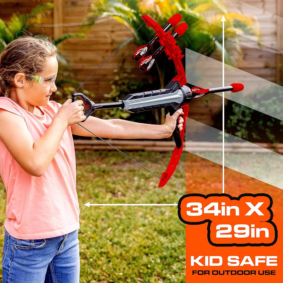 NERF Rip Rocket Bow and Arrow Set - Rip Rocket Blaster Soft Foam Bow + Arrow Set - Indoor + Outdoor Play - Bow and (4) Foam Tip Arrows - RIPROCKET Aerodynamic Bow and Arrow