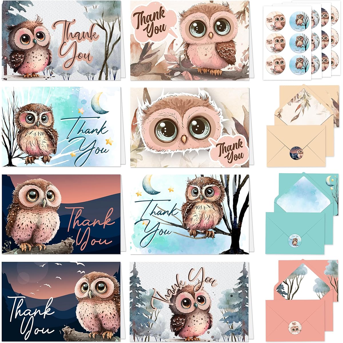 OWL THANK YOU CARDS