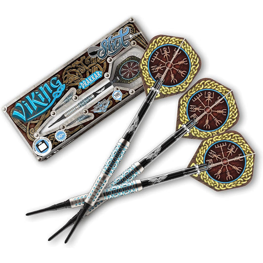 shot! Darts Viking Drakkar Soft Tip Dart Set Back Weight 90% Tungsten Barrel