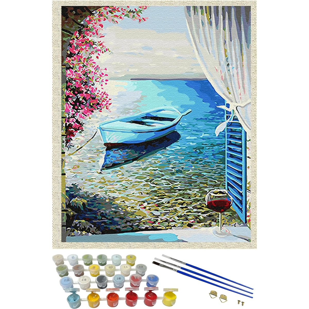 iCoostor Paint by Number DIY Acrylic Paint Kit for Kids & Adults - 16" x 20" Exterior Window Pattern