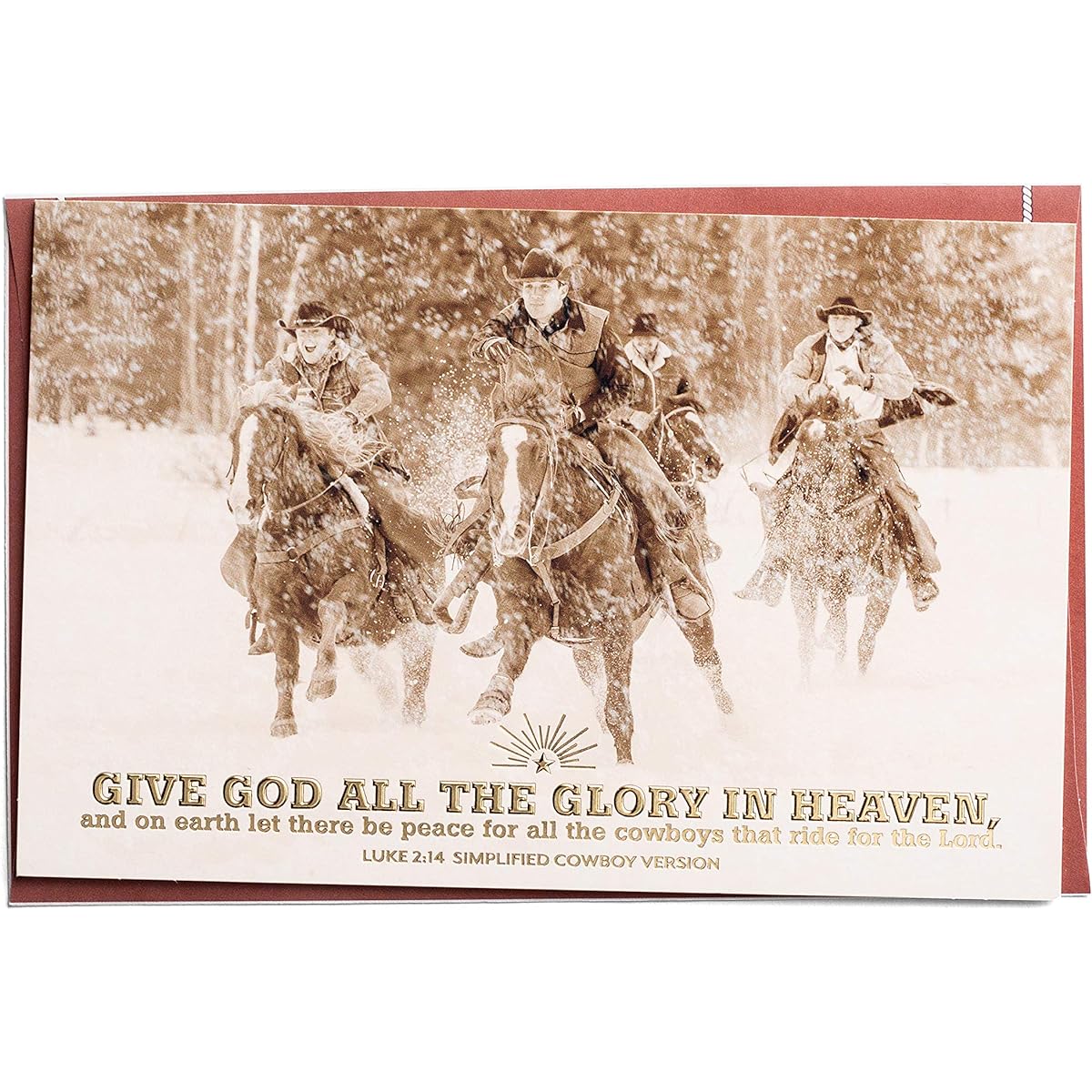 DaySpring - Give God All The Glory in Heaven - Simplified Cowboy Version 18 Christmas Box Cards (J3160)