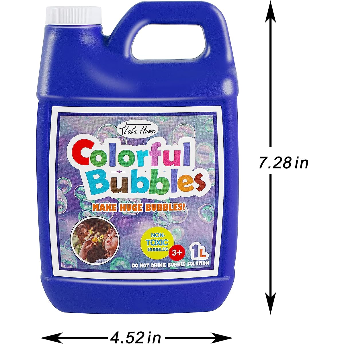 Lulu Home Bubble Concentrate 1L/33oz Bubble Refill for Kids Bubble Machine Giant Bubble Wand Bubble Blower Toy Halloween Party Favors (Dark Blue)