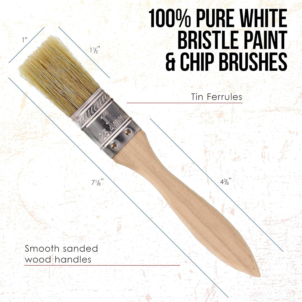 US Art Supply 720 Pack 1" Paint & Tip Paint Brushes for Painting, Staining, Varnishing, Glues, Gesso