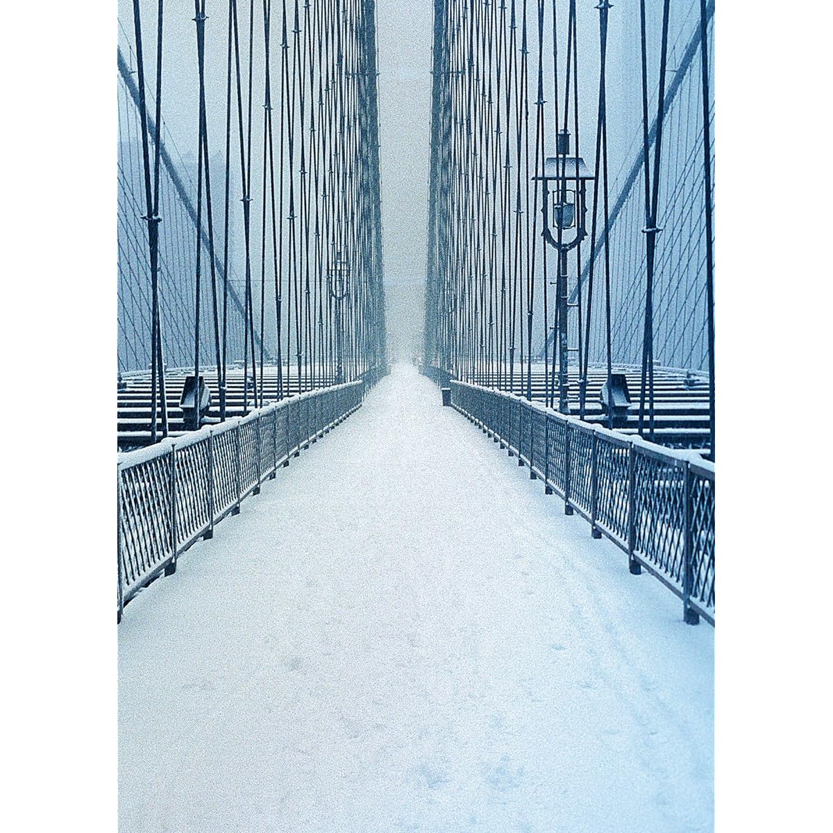 The Brooklyn Bridge in Snow.New York Christmas Card Box Set - 12 Holiday Cards and 12 Envelopes - Made in the USA