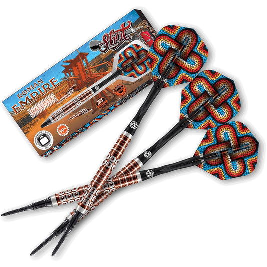 Shot! Darts Roman Empire Ballista Soft Tip Dart Set Center Weight 90% Tungsten Barrel (18)