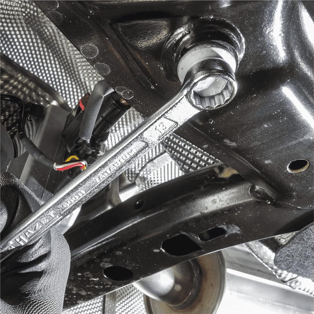 HAZET Combination Spanner Silver Chrome Plated Combination Spanner Head Angle 15° Outer Diameter Double Hexagonal Flat Width 36mm Sturdy HAZET Double T Profile [Regular Japanese Import Product] 600N-36