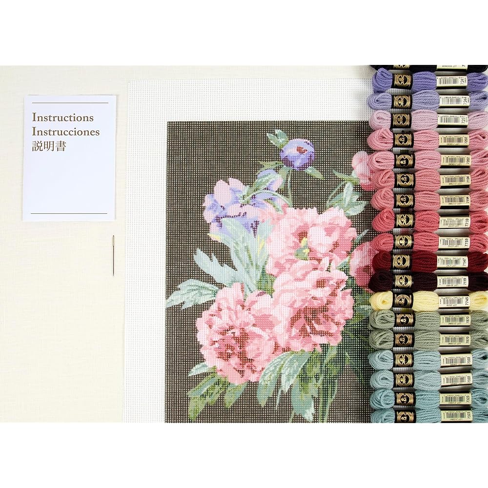 DMC x Louvre Museum Collection Needle Point Kit Redoute Peony Branch Finished Size Width 33cm x Height 49cm Instructions Included C123K/81