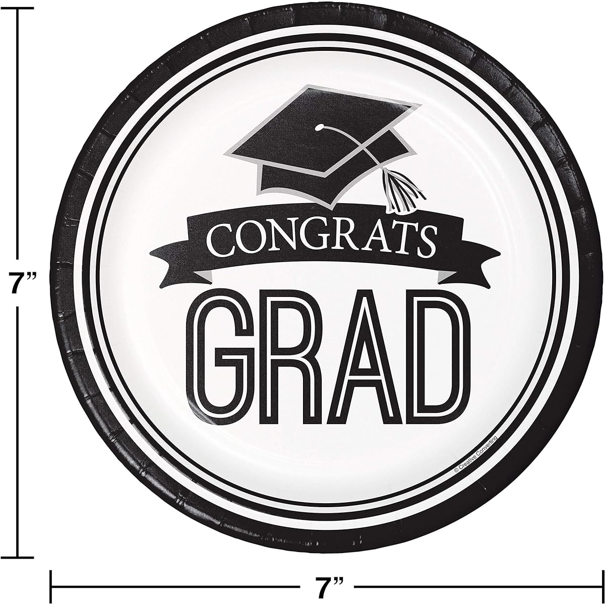 Graduation School Spirit White Dessert Plate, 54ct