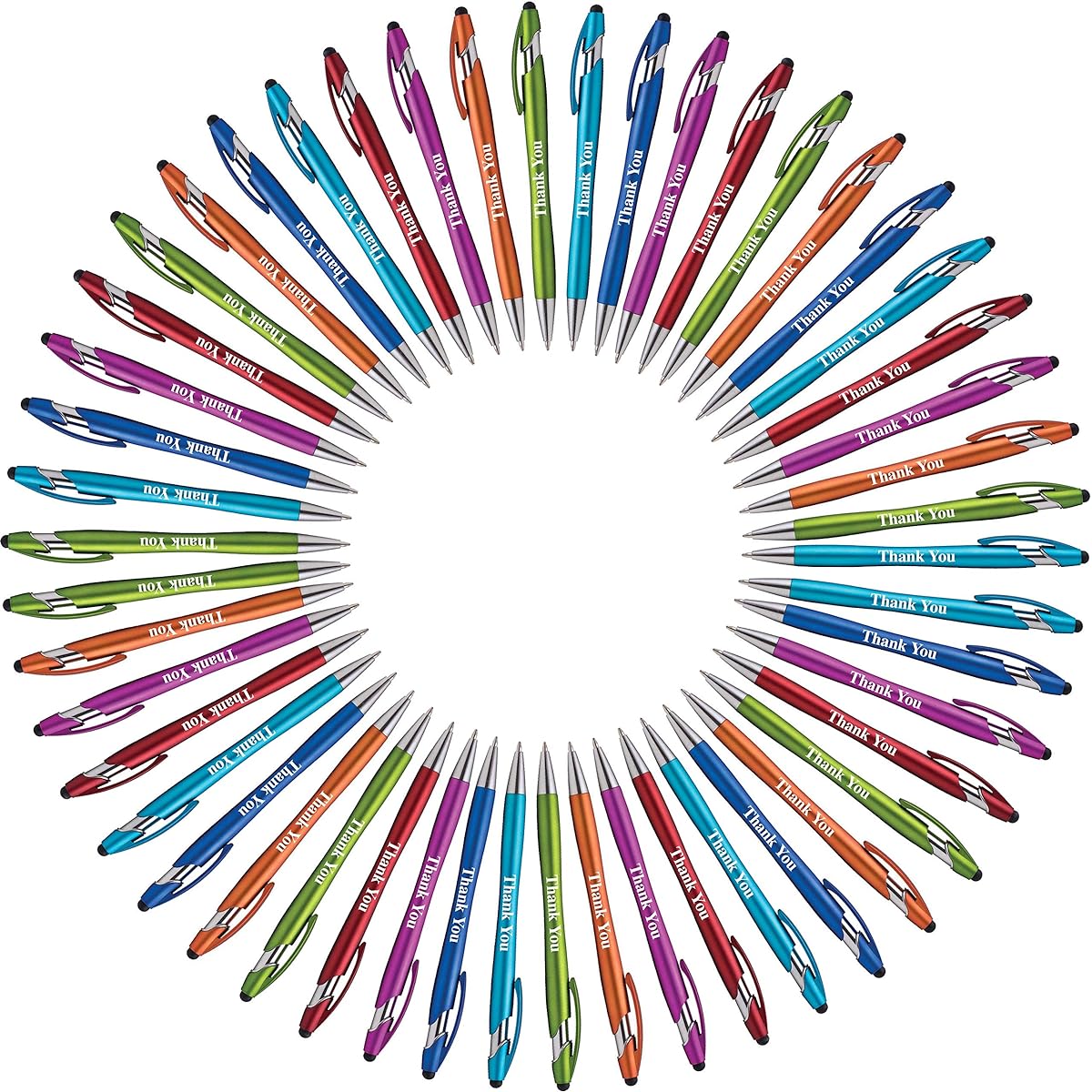 "Thank You" Gift Stylus Pen for All Touch Screen Devices - 2-in-1 Combo Pen for Events, Parties, Employee Appreciation and More (Pack of 50)