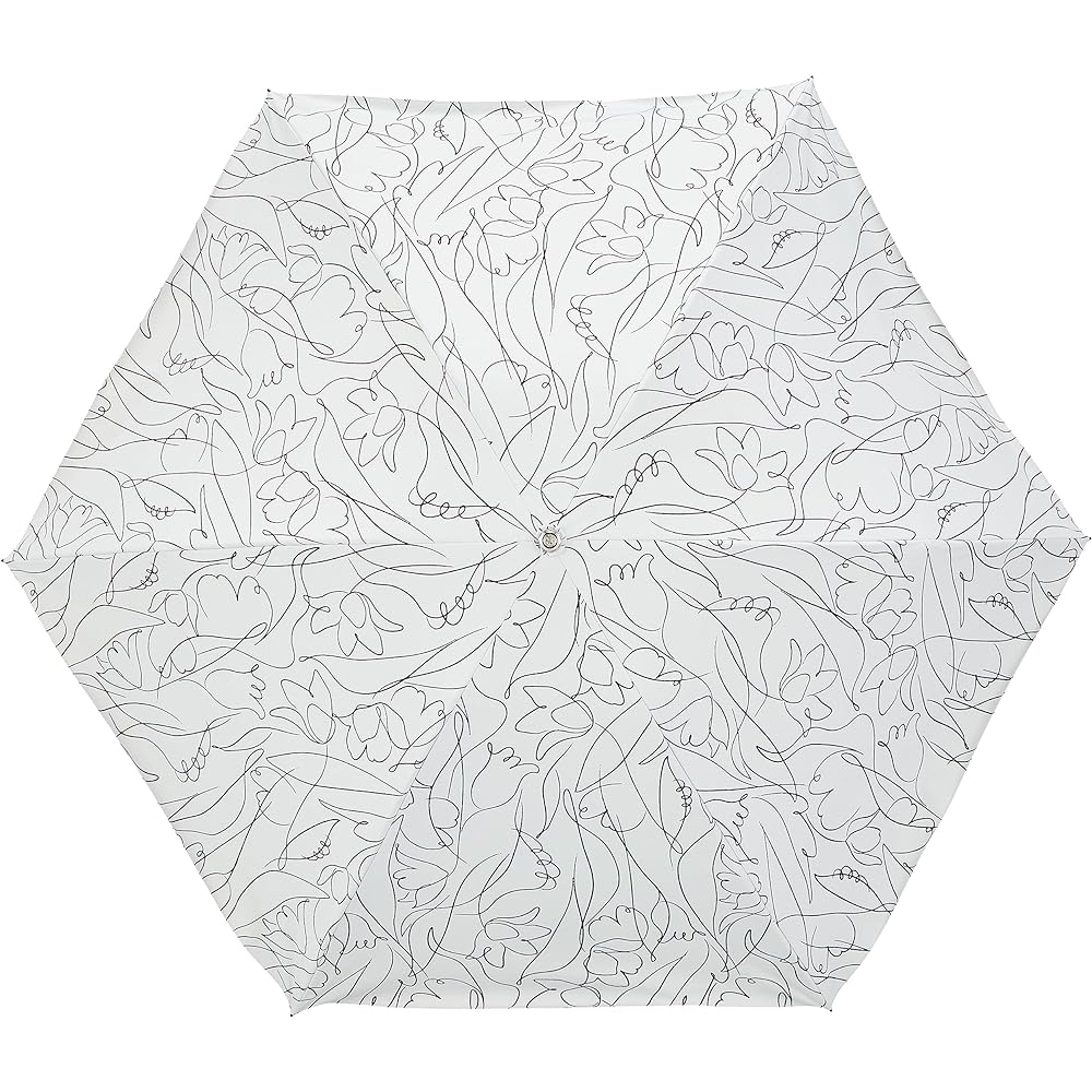 MOONBAT Fuwacool Folding Umbrella Parasol [For both sun and rain, first class shading] 50cm Line Flower