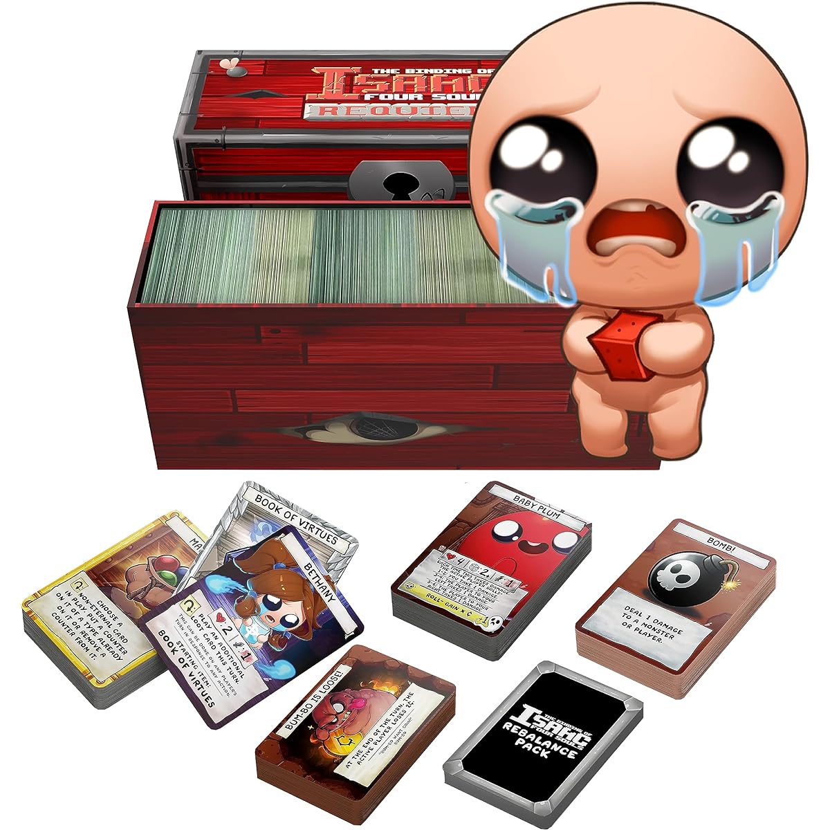 Maestro Media The Binding of Isaac: Four Souls Requiem Expansion Cards - 269 Requiem Expansion Cards & 12 Rebalance Cards - 1-4+ Player Card Game for Ages 13+