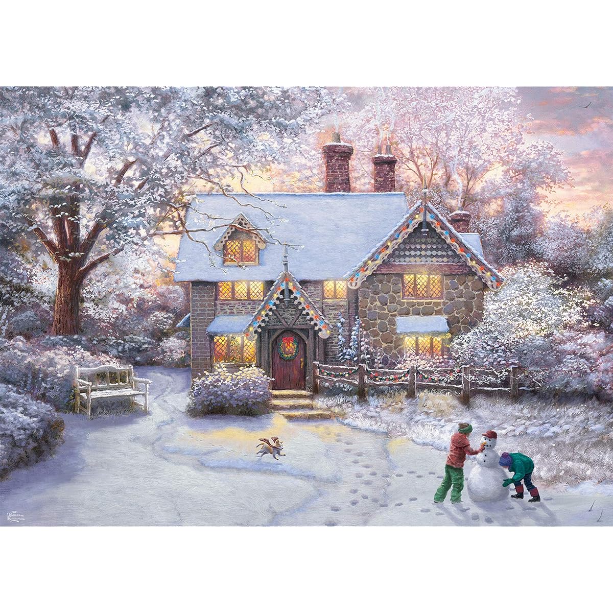 Thomas Kinkade Gingerbread Cottage Puzzle 1000 Pieces