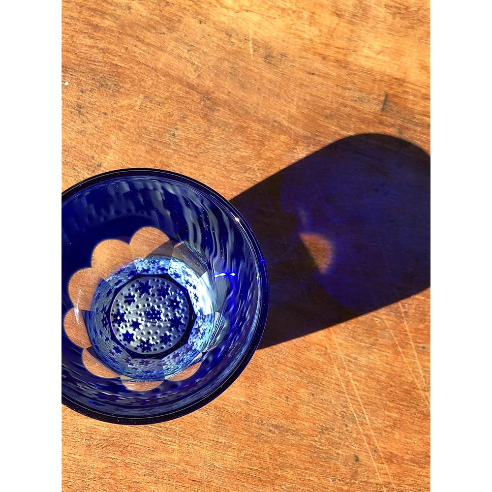 [GLASS-LAB] Glass Lab "YUKI Snow" A mysterious glass whose pattern expands when you put alcohol in it [In a wooden box] Edo Kiriko, Sand Kiriko, Covered glass, Guiguri, Gift, Made in Japan GL_105