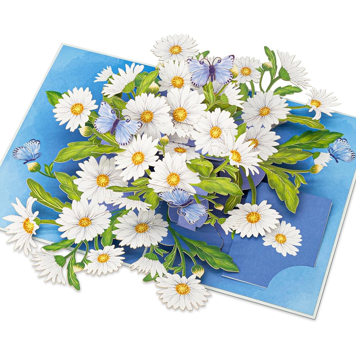 POPWOW Mother's Day Pop Up Cards, Daisy, Butterfly, Envelope, Flowers 3D Greeting Cards, Ideal Gifts for Mom, Godmother, Stepmother, Sister, Grandmother, Mother-in-law, Aunt, Wife, Daughter 5x7
