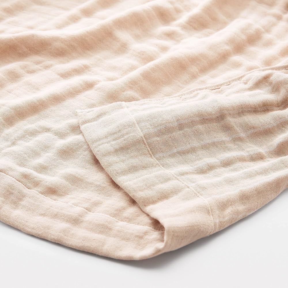 MUJI MUJI Quadruple Gauze Blanket Beige Stripe Double Size 180 x 200cm 12864479