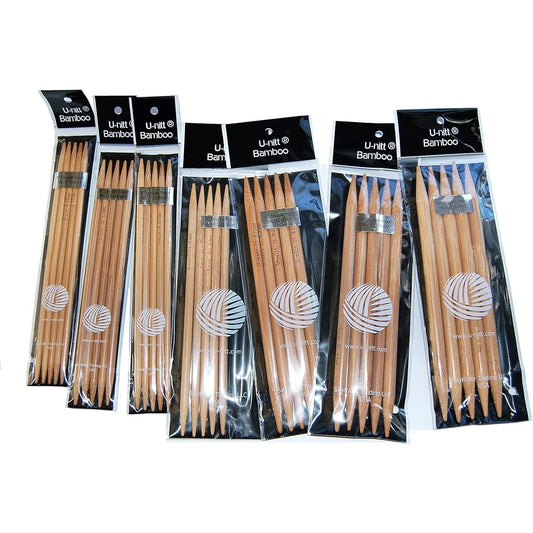 U-nitt Bamboo Knitting Needles Double Point 7 Sizes 4 Lengths to Choose From Patina 7 inch DP7b7