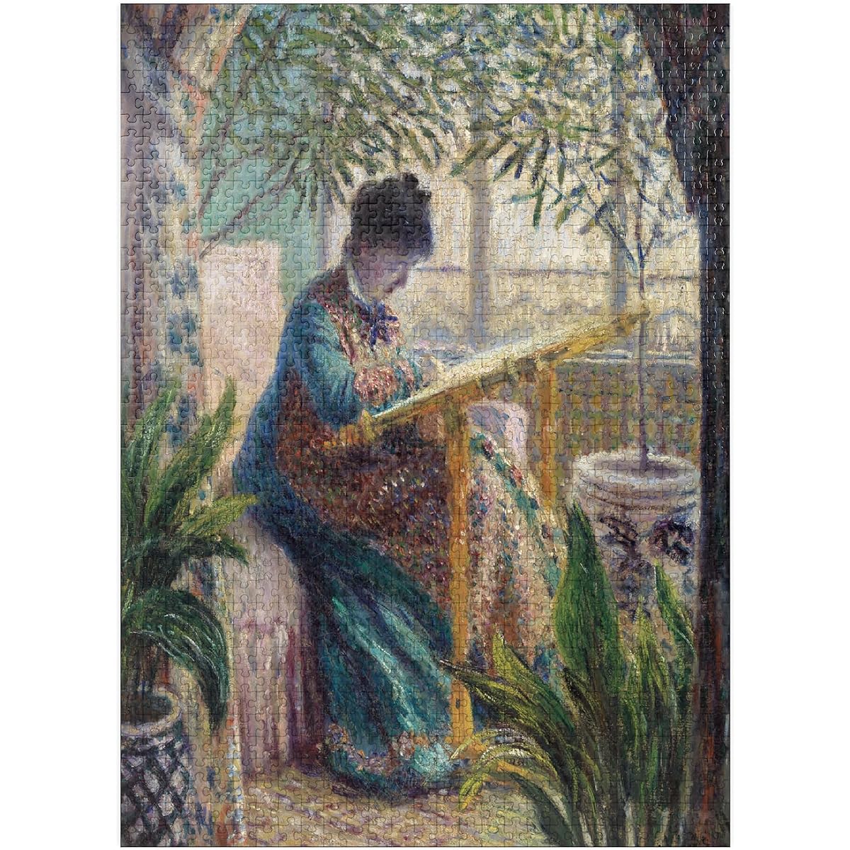 MyPuzzle Madame Monet Embroidery 1875 Claude Monet - Premium 1000 Piece Jigsaw Puzzle for Adults