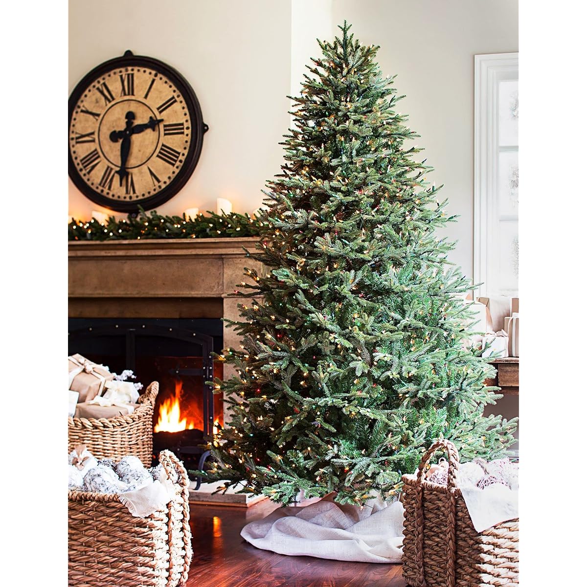 Rocky Mountain Goods Metal Christmas Tree Stand Fits Live Trees Up to 8 Feet - Stable Metal Base Holds 1.125 Gallons of Water - No Tools Required