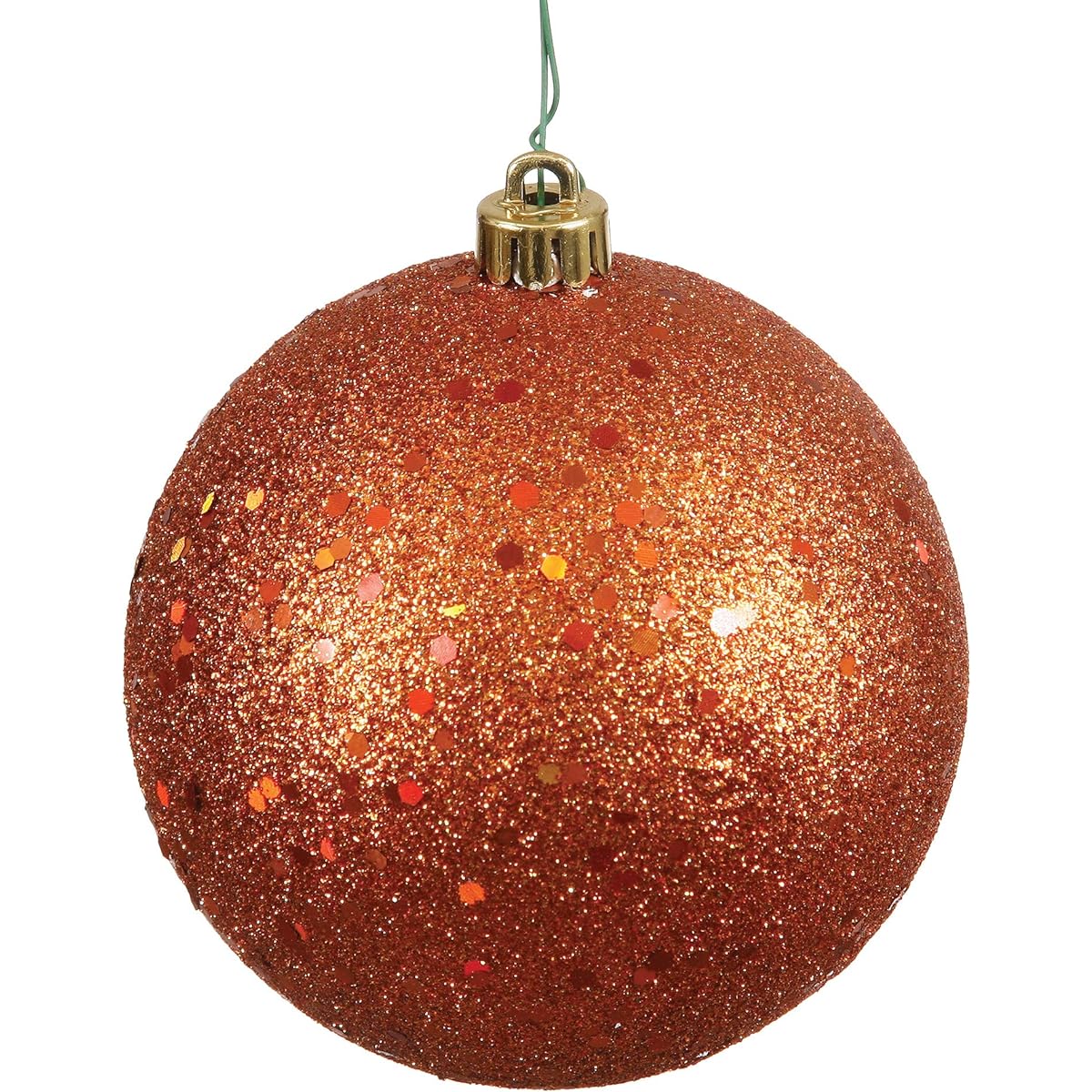 Vickerman 4" Shiny Orange Sequin Ball Ornaments, Bag of 6