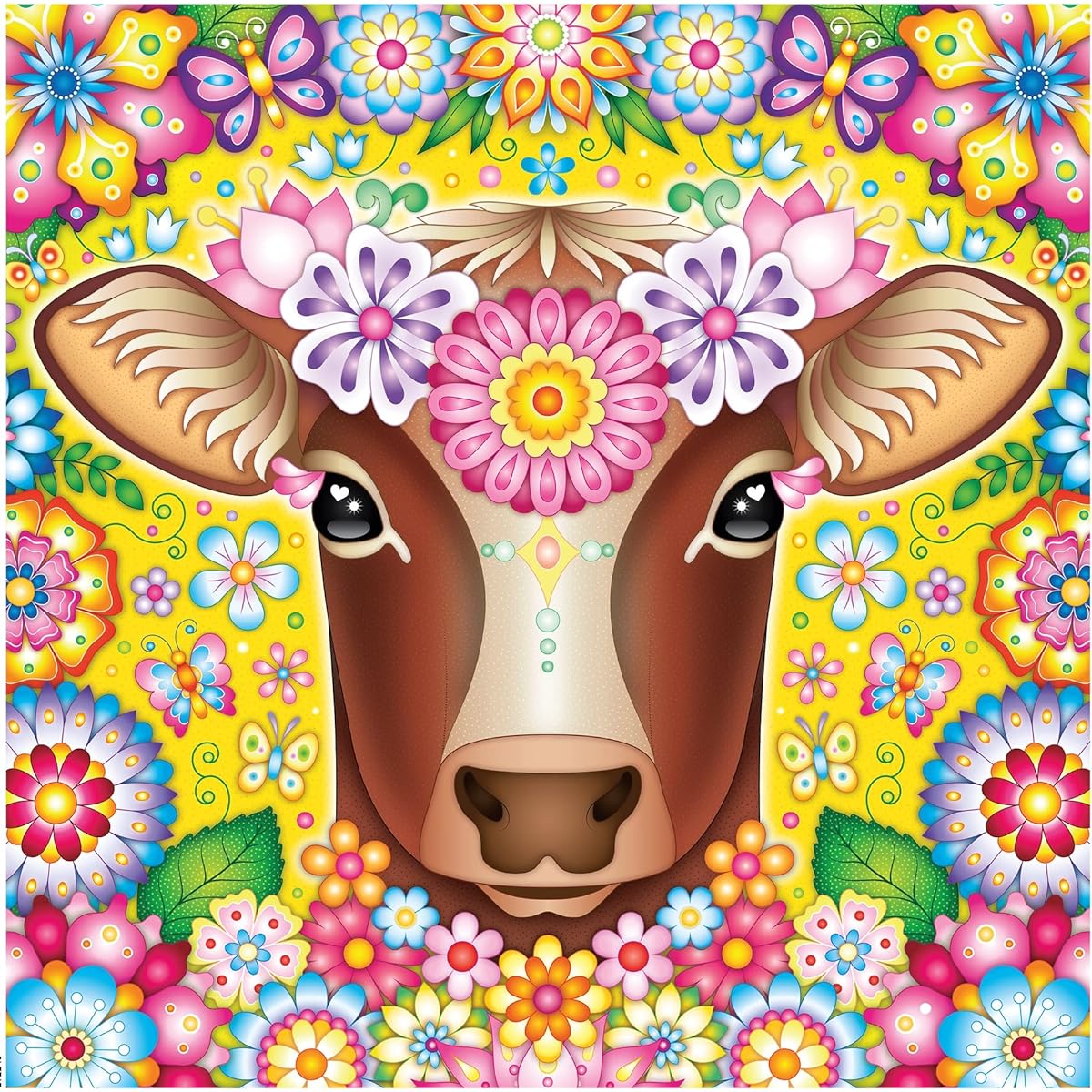 Ceaco - Groovy Animals - Cow - 750 Piece Jigsaw Puzzle