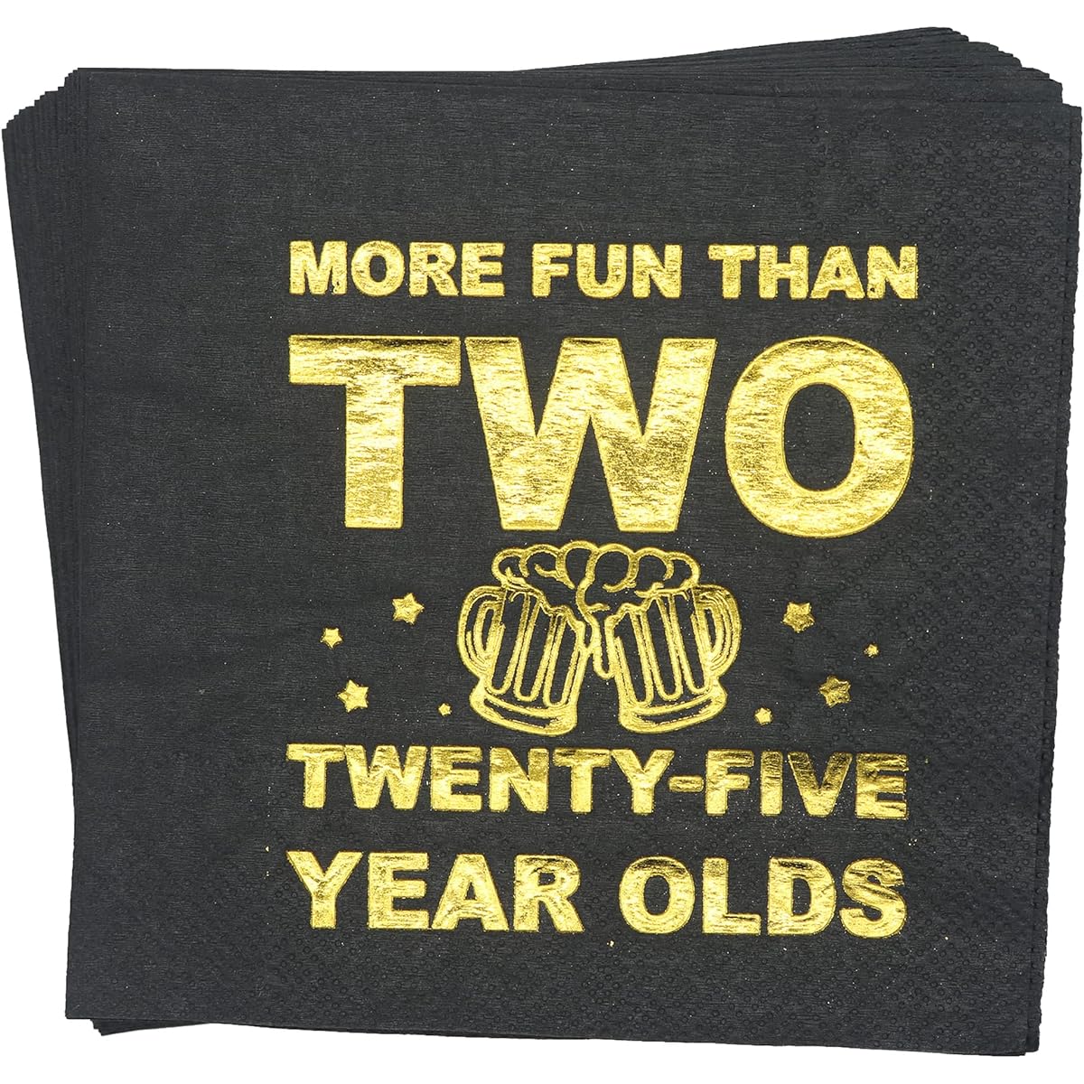 More Fun Than Two Twenty Napkins for 5 Year Olds, Happy 50th Birthday Napkins, 50 Fabulous Napkins, 50th Birthday Party Decorations, 50th Decorations (5 x 5 inch Gold Foil 30 Pack)