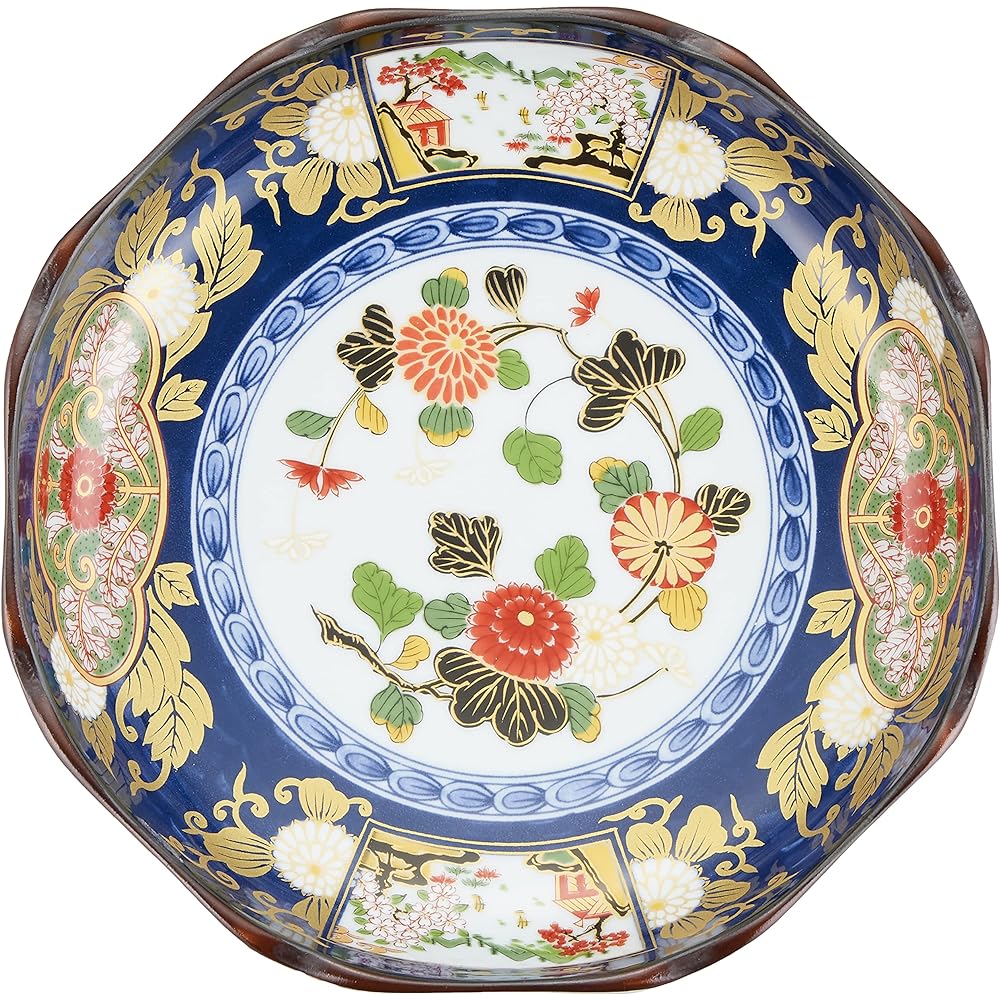 Ranchant Set of 2 Eight-inch Octagonal Plates Multi 1802-613701/23.4x23.4x5.4cm Presentation Old Imari Arita Ware Made in Japan