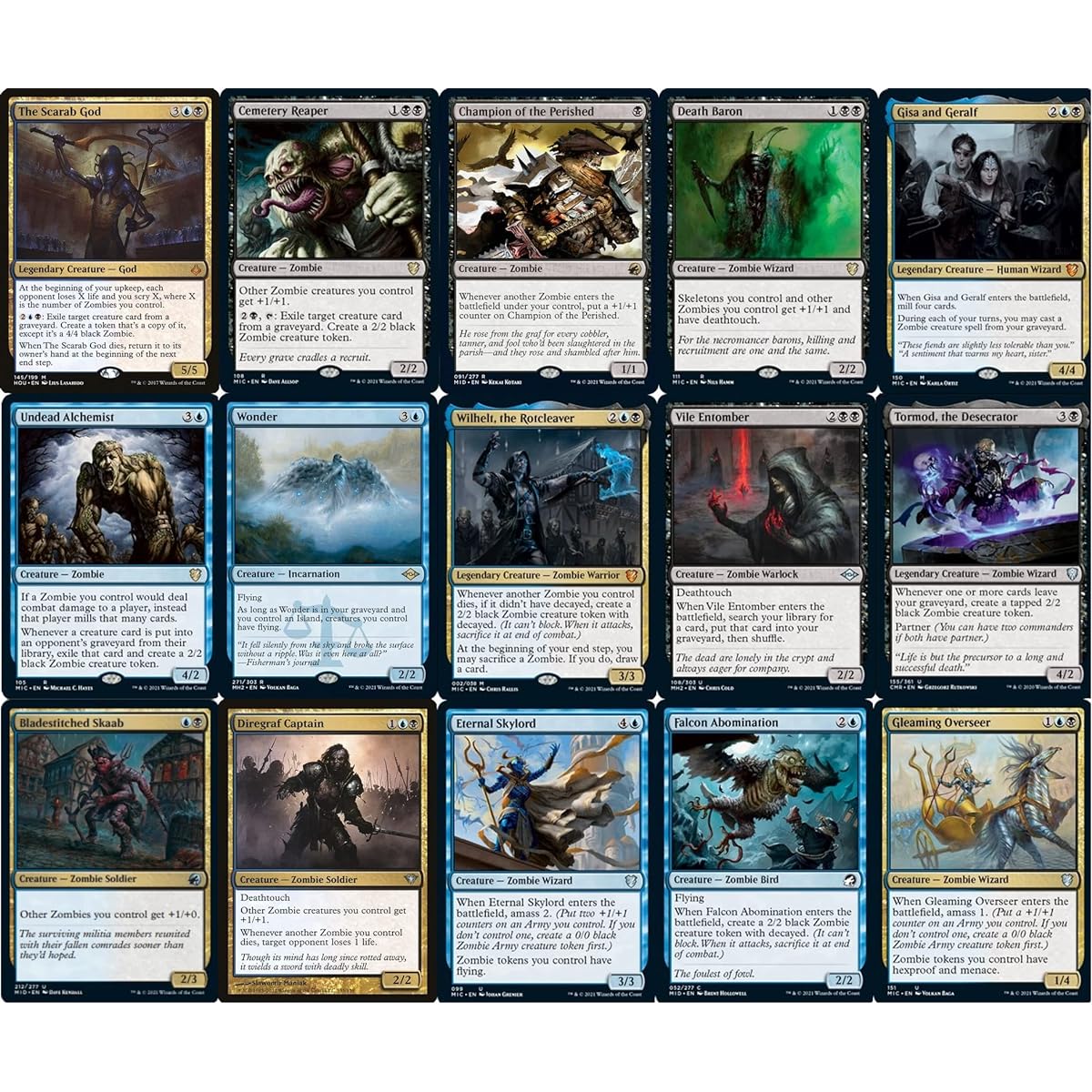 Elite Zombie Commander Deck - Scarab God - Dimir - Black Blue - EDH - 100 Cards - Custom Magic the Gathering Deck - Very Powerful!