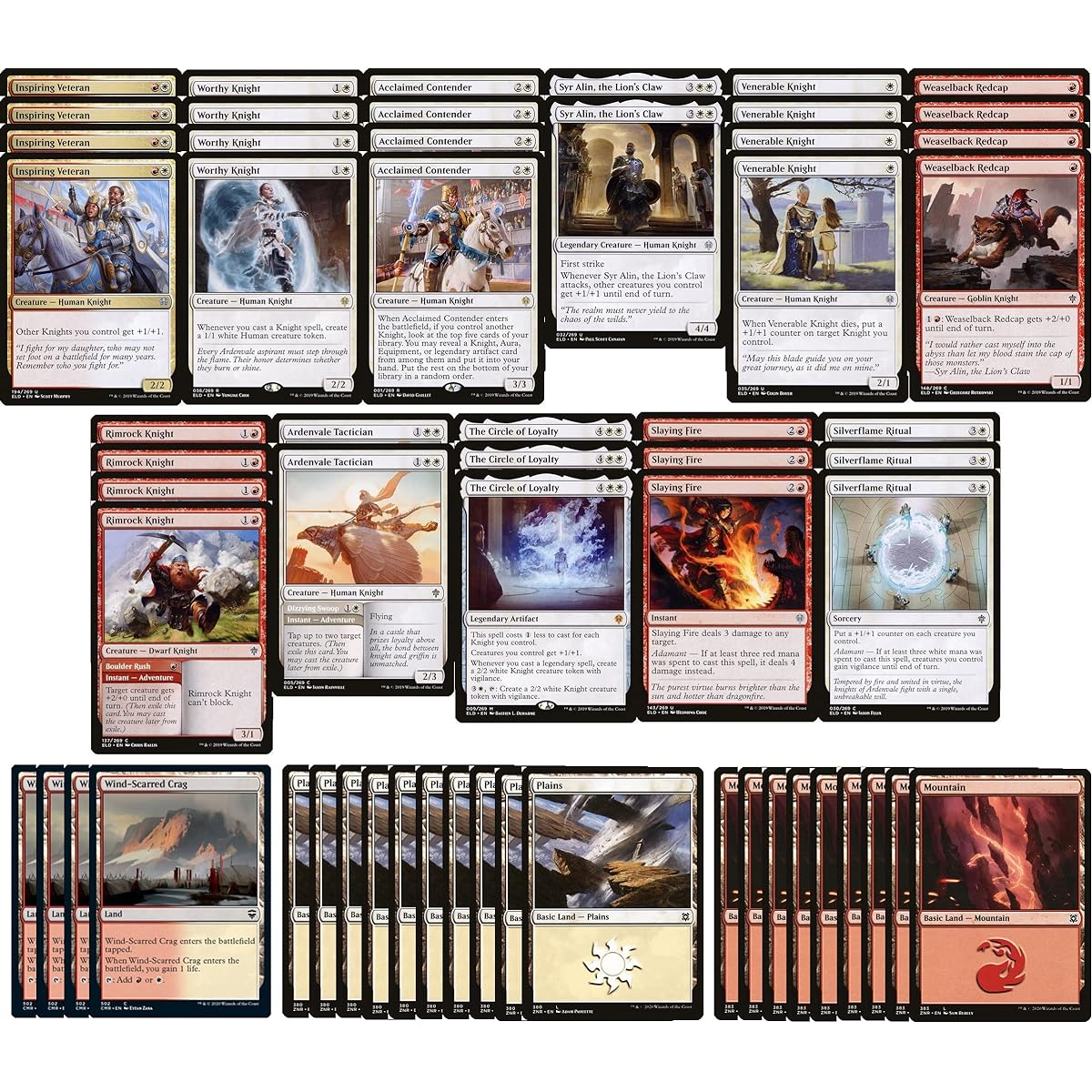 Elite Red White Knights Deck - Extremely Powerful - Modern Legal - Custom Built - Magic the Gathering - MTG - 60 Cards!