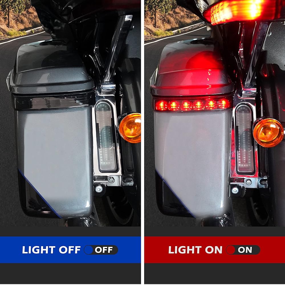 VEISUTOR LED Saddlebag Housing Tail Light Run Brake Turn Signal Light Lamp for Harley Touring Street Road Glide CVO Electra Glide Ultra Classic Ultra Limited CVO 2014-2022 (2 Pieces Smoked Lens)