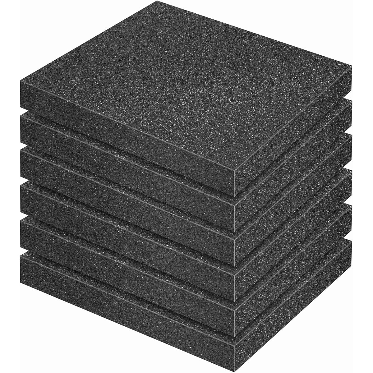 6 Pieces Polyurethane Foam Sheets Cuttable Polyurethane Foam Pad Toolbox Foam Foam Insert Case Camera Toolbox Storage Craft (Black 16 x 12 x 1.5 Inch)